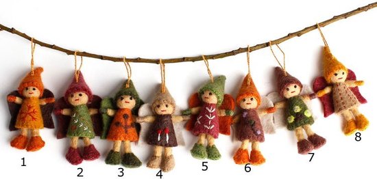 Vilten hanger fee aardetinten 10 cm - NR 5