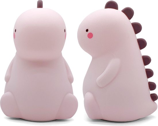 VIO Products - Nachtlampje Dinosaurus roze - zacht kinderlampje - 7 LED kleuren kinderkamer - BPA vrij - kindvriendelijk - milieuvriendelijk - baby cadeau van VIO Products