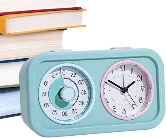 Visuele Timer - Aftelklok Kinderen - Tijd Beheren - Dubbel Kleurenpaneel - 112 x 56 x 56 cm - Blauw