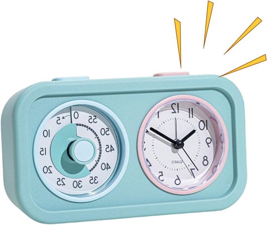 Visuele Timer - Kinder Timer - Activiteiten Beheer - Dubbel Scherm - 6 x 12 x 6 cm - Blauw