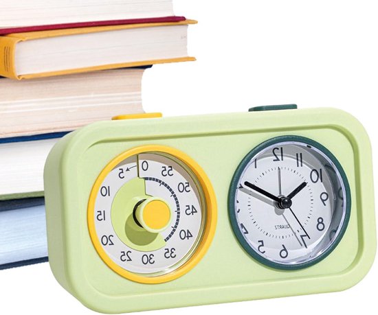 Visuele Timer - Kinderklok Aftellen - Leren Tijdbeheer - Stil Nachtlampje - 6x12x6 cm - Groen