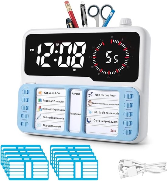 Visuele Timer - Kindertimer - Taakplanning - Digitaal Alarm - Zoals getoond