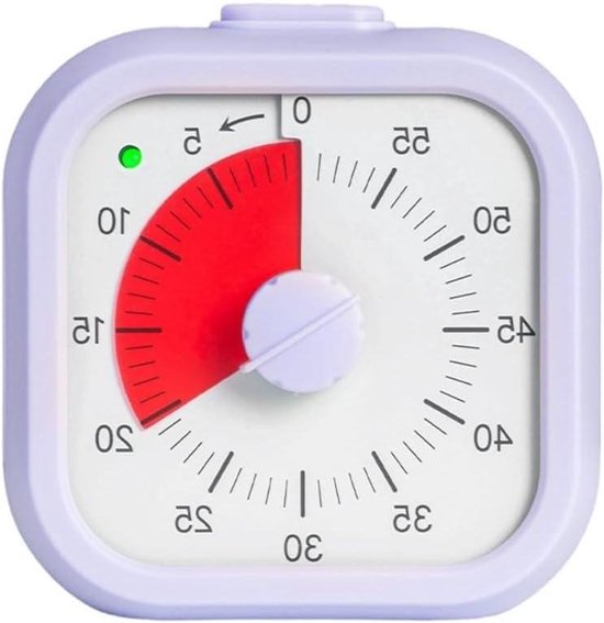 Visuele Timer - Kinderwekker - Dagelijkse Routines - Dubbele Functie - Compact Formaat - Paars