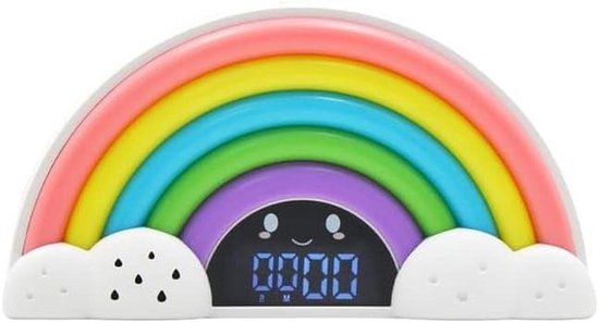 Visuele Timer - Nachtlamp Witte Ruis - Kinder Routines - Regenboog Tijdweergave - 14.8 x 7.9 cm - Wit Regenboog