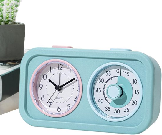 Visuele Timer - Taak Tracker - Tijdmanagement Kinderen - Stil Alarm - 6 x 12 x 6 cm - Blauw