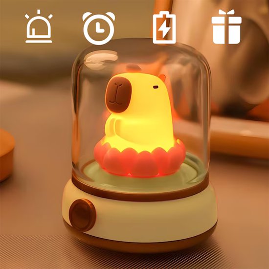 Vitdipy - Nachtlampje - Oplaadbaar - Capybara - Timer - Dimbaar - Bedlampje - Draadloos - Nachtlampje Kinderen van Merkloos