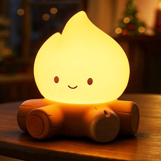 Vlammen Nachtlamp USB Oplaadbare Campfire Lamp Dimbaar Vlamloze Kaars Voor Tafeldecoratie Binnen En Buiten Sfeerverlichting Voor Kinderen Kerstmis En Feesten van Bamily