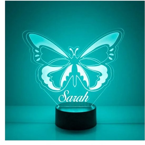 Vlinder lamp met naam - nachtlamp - dieren - verjaardag - butterfly van Little Dutch