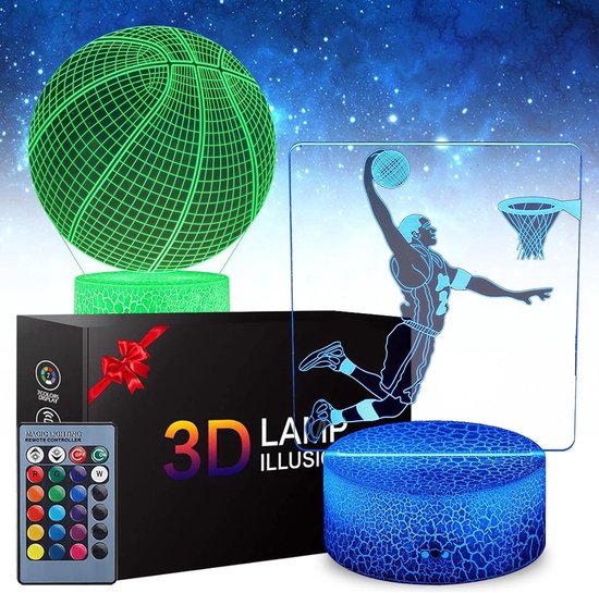 Voetbal 3D Illusie Lamp met Kleurverandering - Decoratieve Voetballamp voor Feesten en Verjaardagen - 16 Kleuren Afstandsbediening - Creatief Nachtlampje voor Kinderen - Ideaal Voetbalgeschenk van Merkloos