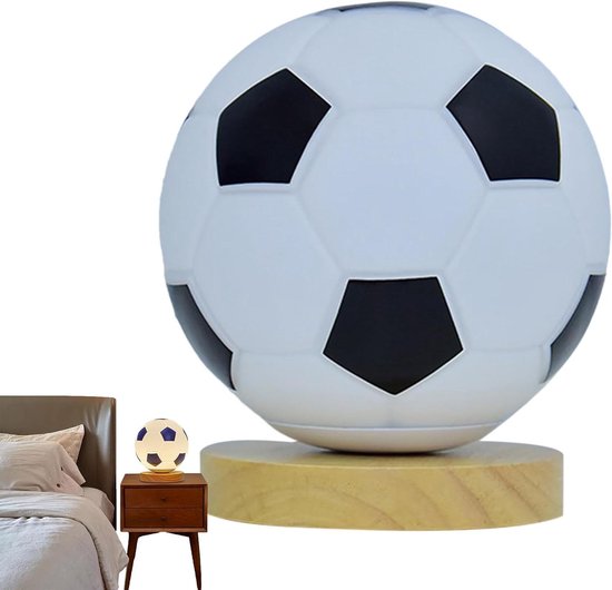 Voetbal Nachtlampje - Led Sfeerlamp - Decoratie Kamer - Realistisch Design - 21x22 cm - Wit