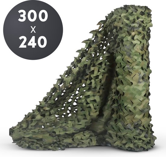 Volcan Camouflagenet 300x240 - Duurzaam Schaduwdoek Voor Optimaal Camouflage Effect - Groen van Volcan
