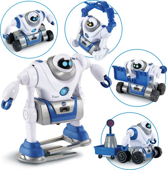 VTech V-Bot Mijn 5 in 1 Robot - Robot Speelgoed - Stimuleert Creativiteit - Inclusief 17 onderdelen - Speelgoed vanaf 5 Jaar van VTech