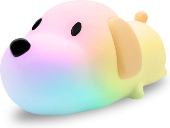 Vulpes Goods® Nachtlampje Kinderen - LED Licht & 8 Kleuren - Nachtlampje Babykamer - Puppy - USB-Oplaadbaar - Dimmer - Timer - Draadloos - Kindvriendelijk van Vulpes Goods®