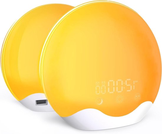 Wake-up Light Alarm Clock - Sunrise Lamp - Rustig Wakker Worden - Dubbelzijdig Touchscreen - Niet Gespecificeerd - Wit