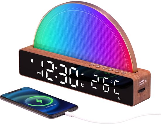 Wake Up Light - Digitale Wekker - Lichtwekker - Nachtlampje - Wekker - Incl. Nederlandse handleiding van Alecto