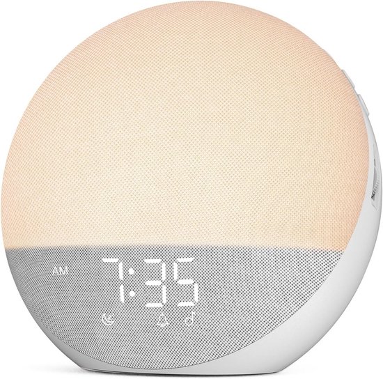 Wake-up Light - Natuurlijk Alarm - Rustig Wakker Worden - Simuleert Zonsopkomst - 18 cm Diameter - Wit