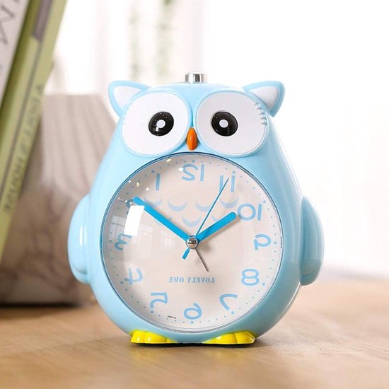 Wake Up Light Radio Christmas Gift Cute Owl Alarm Clock Creative Luminous Clocks Student Music Snooze Alarm Clock Birthday Children's Room Decoration Sunrise Alarm Wake Up Light (Color : Blue)
