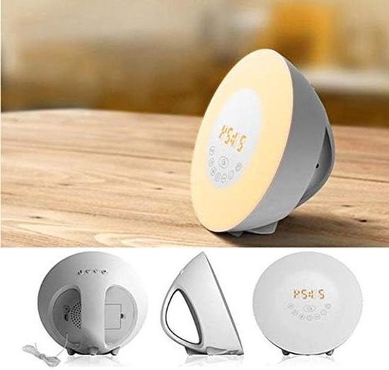 Wake Up Light - Sunrise Alarm - Rustig Ontwaken - 7 Kleuren - 17 cm - Rood