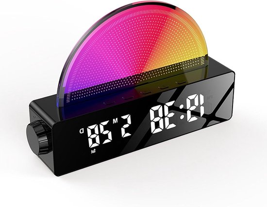 Wake Up Light - Wekker Lamp - Natuurlijk Wakker Worden - Zonsopgang Simulatie - H 20.8 cm - Zwart