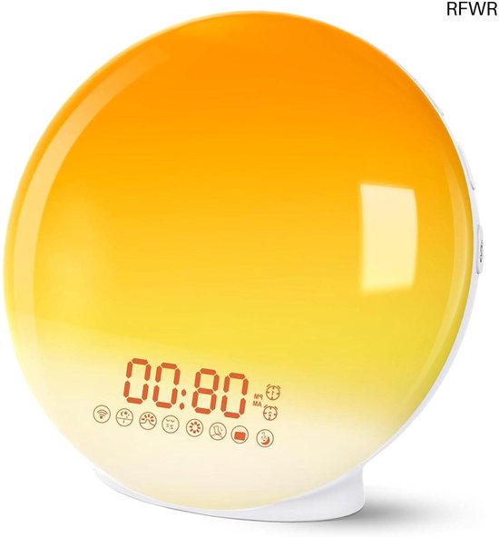 Wake Up Light - Wekker Lamp - Rustig Ontwaken - Zonsopgang Simulatie - Half Scherm - Geel