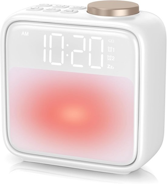 Wake-up Light Wekker met Zonsopgang Simulatie en Geluidsmachine - Nachtlampje & Dubbel Alarm van Wake-up Light