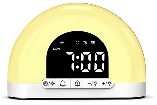 Wake-up Light Wekker – Zonsopgang Simulatie – Dubbele Alarmfunctie – Nachtlampje & Slaaptrainer – Compact Design van JD Quality