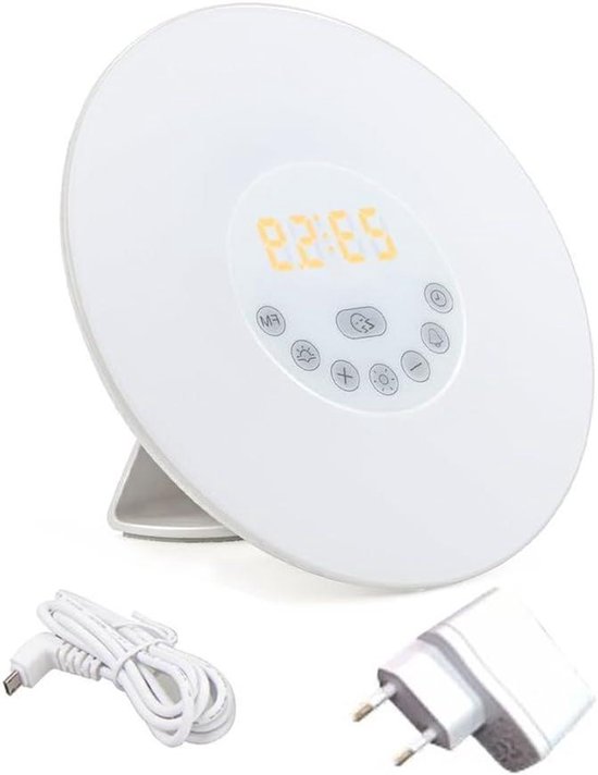 Wake-Up Light - Zonsopgang Klok - Natuurlijk Ontwaken - Simuleert Zonsopgang - 17 cm - Wit