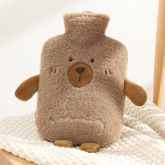 Warmwaterkruik - Zachte Kruik - Warmte Gebruik - Lekvrij Ontwerp - 1 Liter - Cartoonpatroon