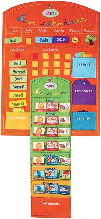 Weekplanner en Kalender voor Kinderen vanaf 3 Jaar - Leer Werkdagen en Activiteiten