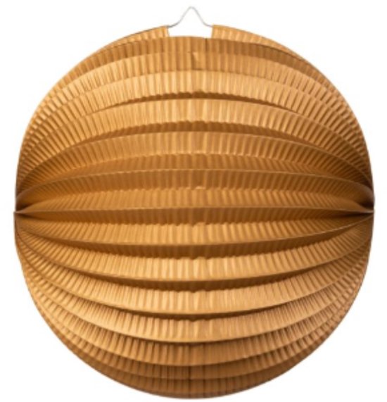 Wefiesta - Bollampion Metallic Goud (25 cm) - Lampion sint maarten - lampionnen - Sint maarten optocht - lampionnen papier