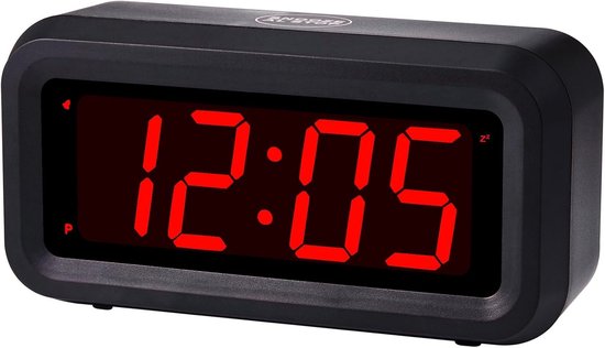 Wekker Batterij - LED Klok - Wakker Worden - Automatische Dimming - Compact Design - Zwart