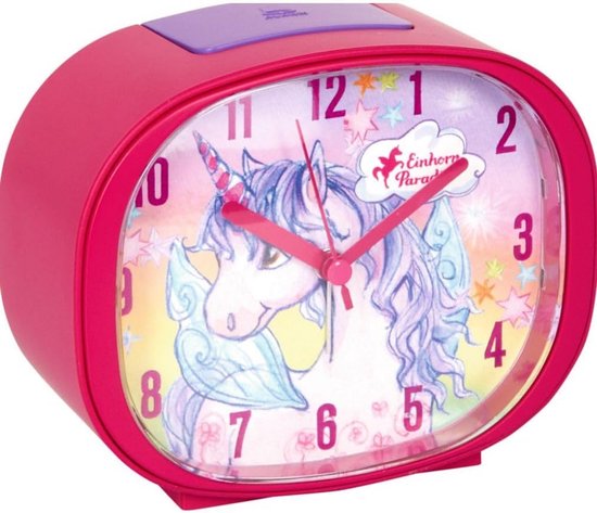 Wekker Eenhoorn Paradijs - Kinderwekker met Oproeptoon en Nachtlampje van Merkloos