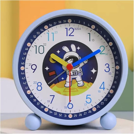 Wekker Kinderen - Tafelklokje Analoog - Leren Wakker Worden - Volledig Stil - Niet Van Toepassing - Rood