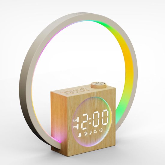 Wekker Lamp - Nachtlamp - Rustig Ontwaken - Hout Design - Niet Gespecificeerd - Houtkleur