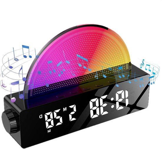Wekker Licht - Zonsopgang Simulator - Rustig Wakker Worden - Natuurlijke Helderheid Simulatie - 5-60 Minuten - Zwart
