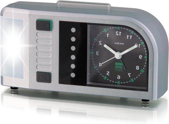 Wekker met Licht - Flash Alarm - Opgewekt Worden - Telefoon Signalen - 17.5 cm - Zilver Zwart