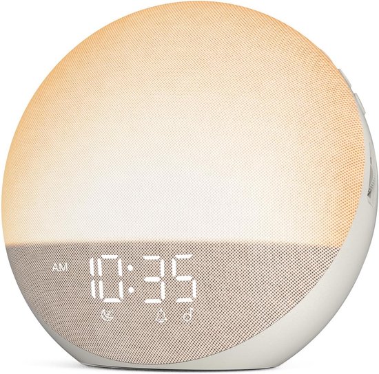 Wekker met Licht - Natuurlijk Alarm - Rustig Wakker Worden - 25 Slaapgeluiden - 17.8 x 9.7 x 17.8 cm