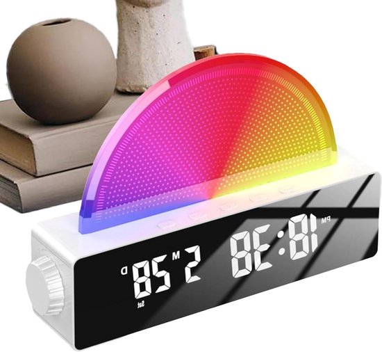 Wekker met Licht - Natuurlijke wekker - Rustig Ontwaken - Zonsopgang simulatie - 10 Kleuren - Wit van Merkloos