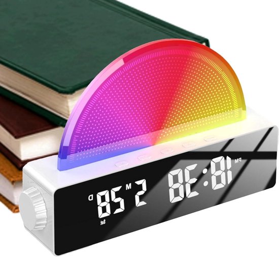 Wekker met Licht - Simulatie Klok - Rustig Wakker Worden - Geleidelijke Zonsopgang - 304 g - Wit