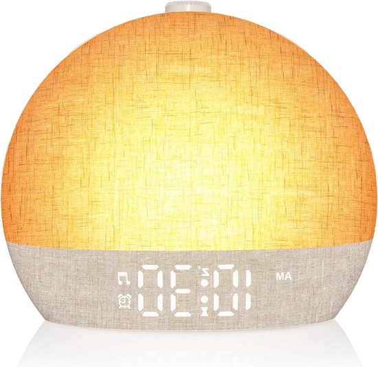 Wekker met Licht - Sunrise Wekker Wake-up Light - Rustig Wakker Worden - Simuleert Zonsopgang - Standaard - Geel