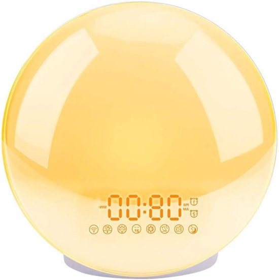 Wekker met Licht - Wake Up Light - Rustig Wakker Worden - Simuleert Zonsopgang - Dubbele Wekker - Wit