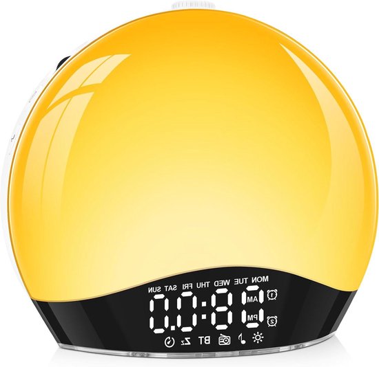 Wekker met Licht - Wake-up Light - Rustig Wakker Worden - Simuleert Zonsopkomst - 48 Watt-uur - Wit