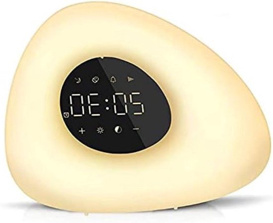Wekker met Licht - Wake Up Light Sunrise Lamp - Rustig Wakker Worden - Zonsopgang Simulatie - Compact Formaat - Meerkleurig