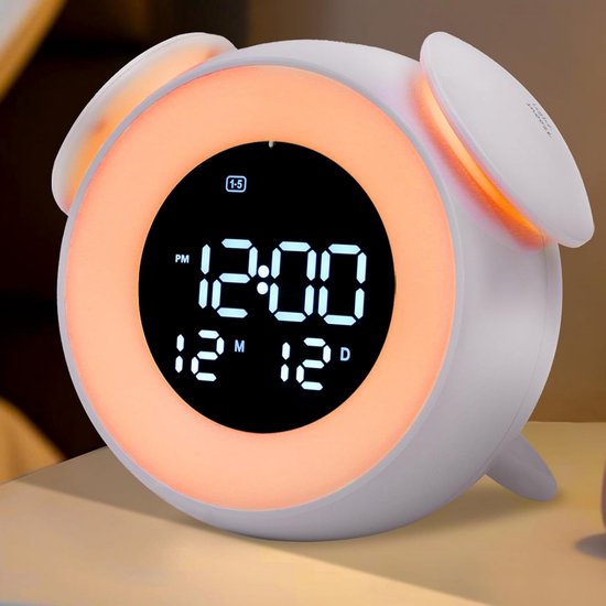 Wekker met Simulatie Zonsopgang en Zonsondergang - Slaaptrainer met 14 Kleuren Nachtlamp van Merkloos