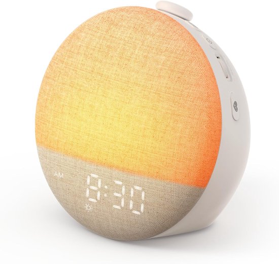 Wekker met Zonsopgang - Natuurlijke Wekker - Rustig Wakker Worden - 29 Soothing Sounds - 10 Kleuren - Houtkleur