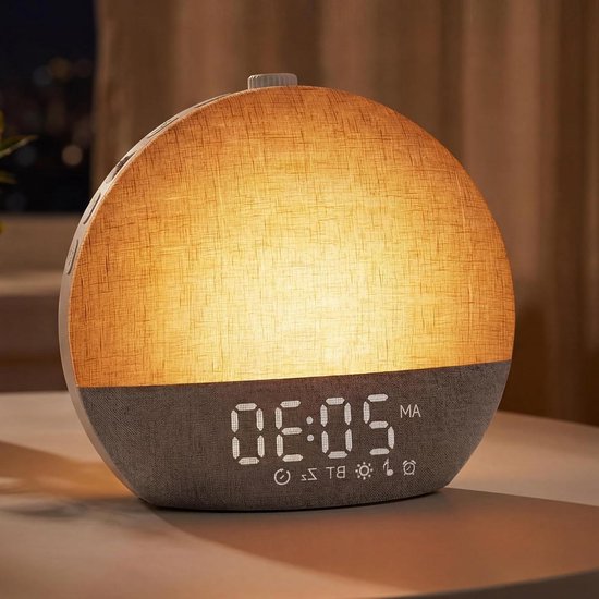 Wekker met Zonsopgang Simulatie - Nachtlamp Sfeerverlichting - Rustig Wakker Worden - 30 Natuurlijke Geluiden - 179 x 158 cm