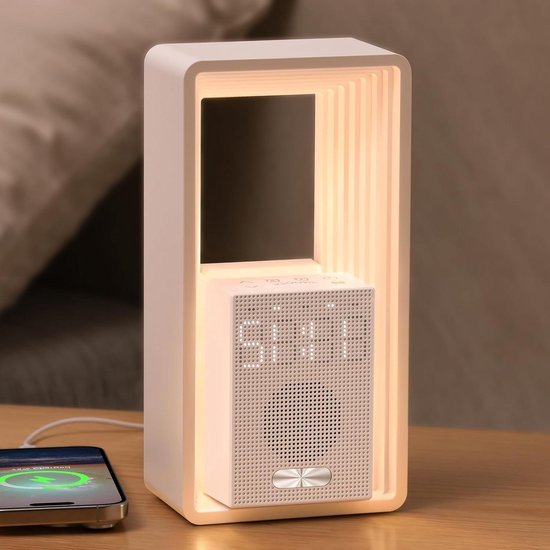 Wekker met Zonsopgang Simulatie - Wake-Up Light - Rustig Wakker Worden - App Bediening - 20 cm - Wit
