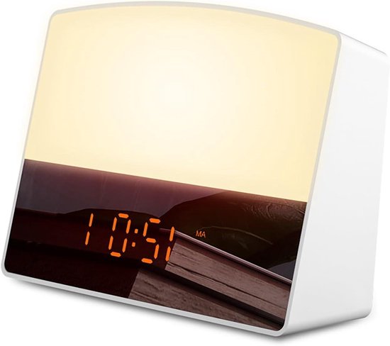 Wekker met Zonsopgang - Wake Up Light - Rustig Ontwaken - Simuleert Zonsopgang - N.v.t. - Wit