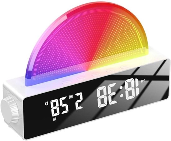 Wekker met Zonsopgang - Wake-up light Sfeerlicht - Rustig Wakker Worden - Zonsopgang Simulatie - 10 x 10 mm - Regenboog