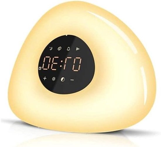 Wekker Nachtlamp - Digitale Klok - Rustig Ontwaken - Zonsopgang Simulatie - 5 Watt - Wit